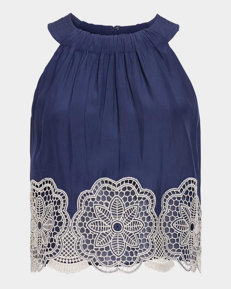Estella Crochet-Trim Blouse